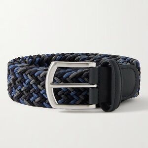 Anderson’s Men’s Interwoven Italian Leather/Nylon Flexible Sizing Belt $264 New